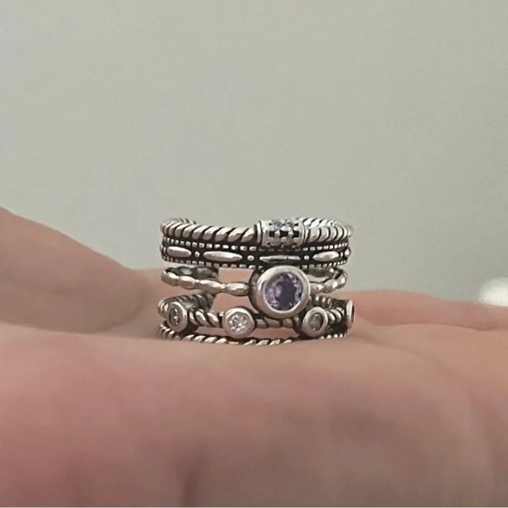 The boho band ring in antiqued 925 silver
